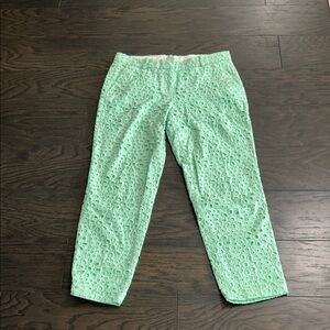 J. Crew Light Green Eyelet Kids Pants